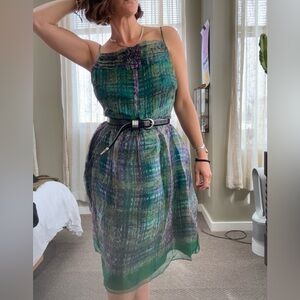Leon Max Limited Edition Plaid Silk Dress
